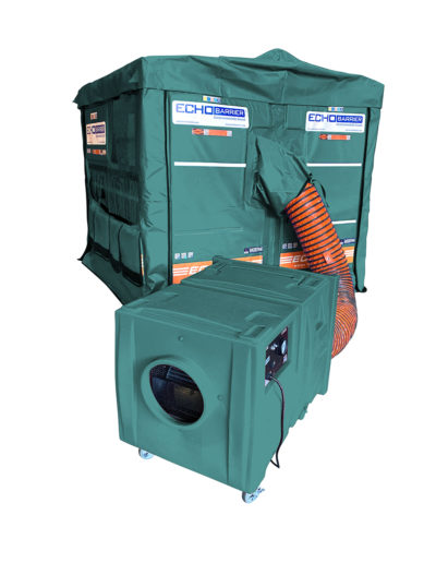Echo barrier cutting station and generator - dust control
