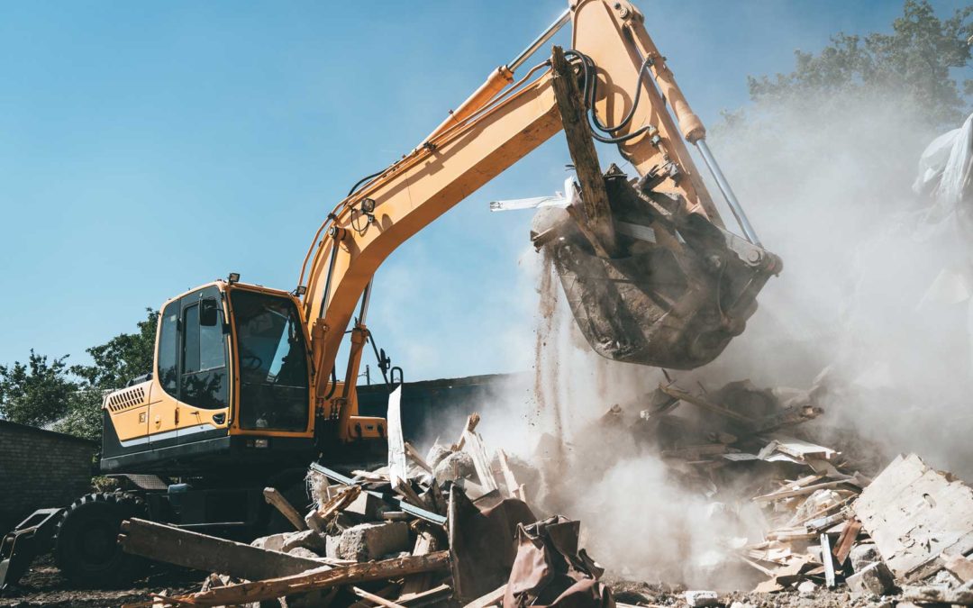 Dust control at building demolition in Newcastle