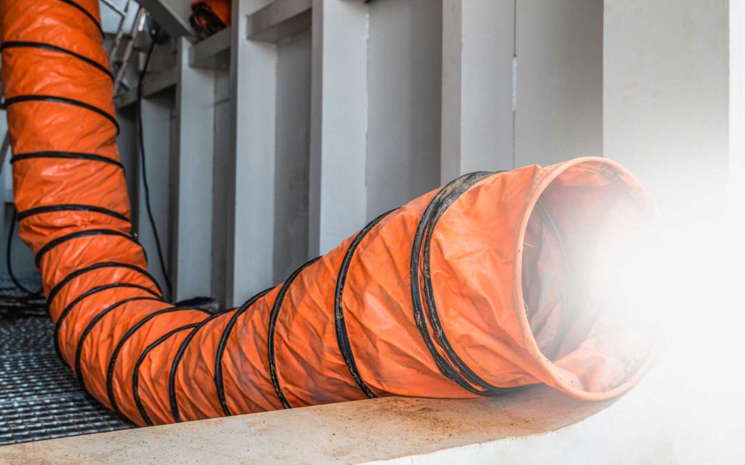 Dust control in confined space during commercial building construction