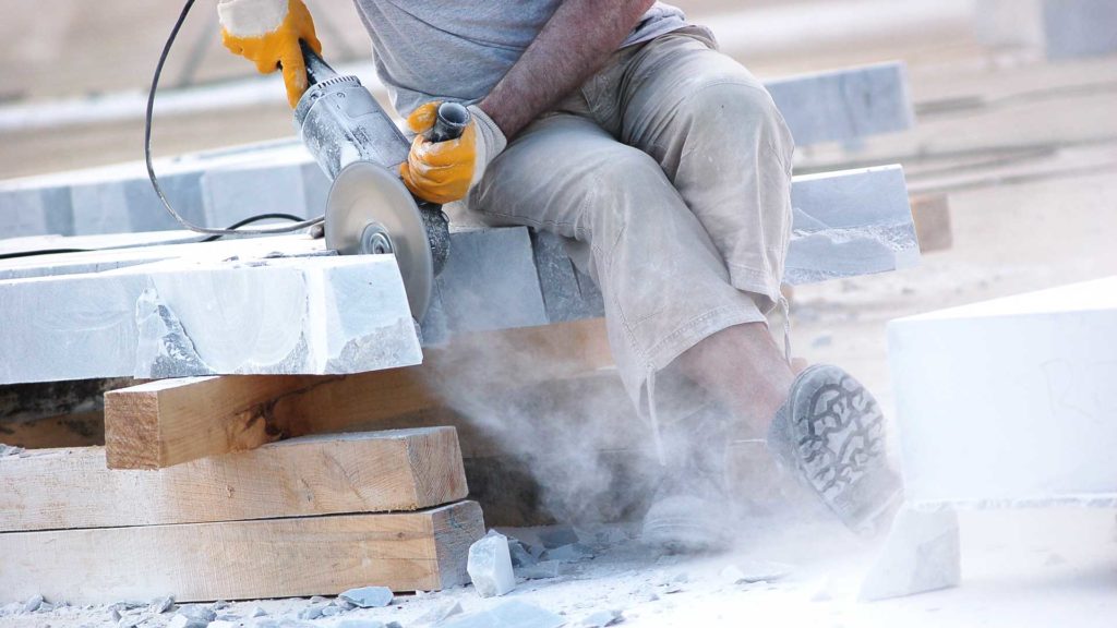 Silica Dust cloud from grinding stone